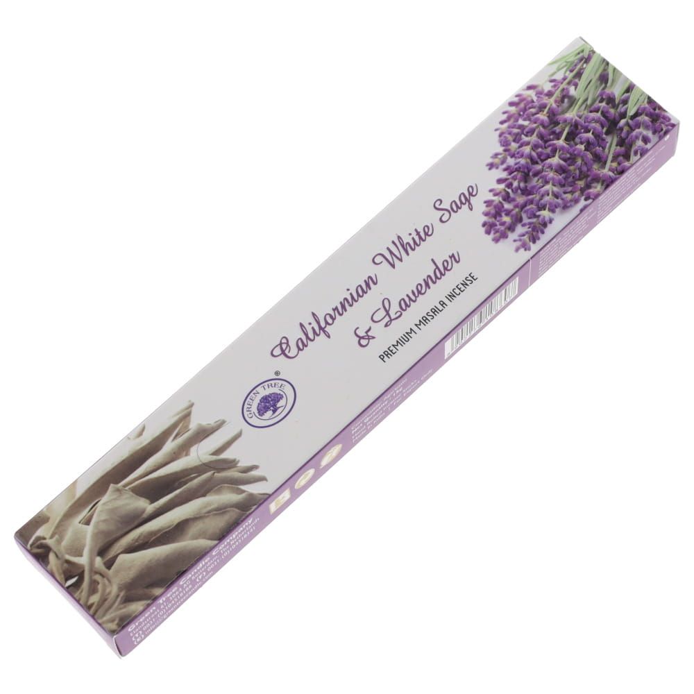 Green Tree Incense 15gms - Californian White Sage &amp; Lavender