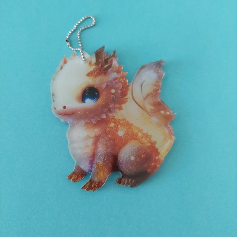 Cute Golden Dragon Baby Acrylic Ornament