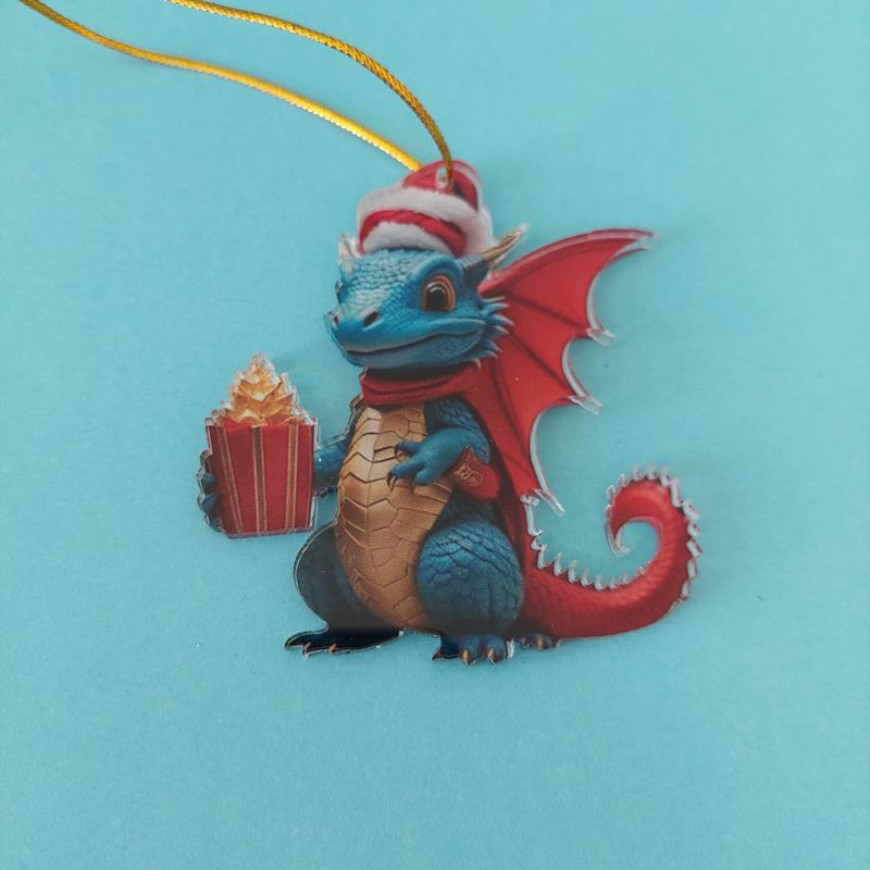 Christmas Dragon Acrylic Collectible Ornament