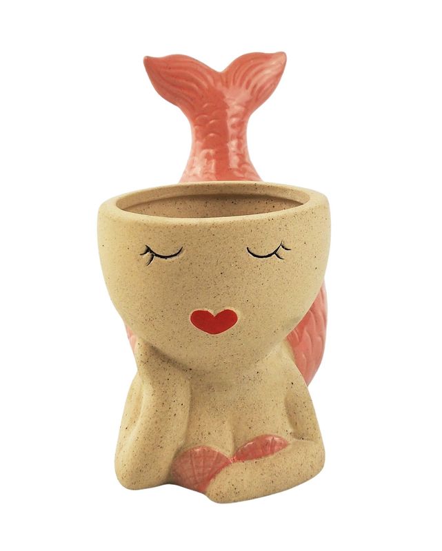 Mermaid Planter Pink 14cm