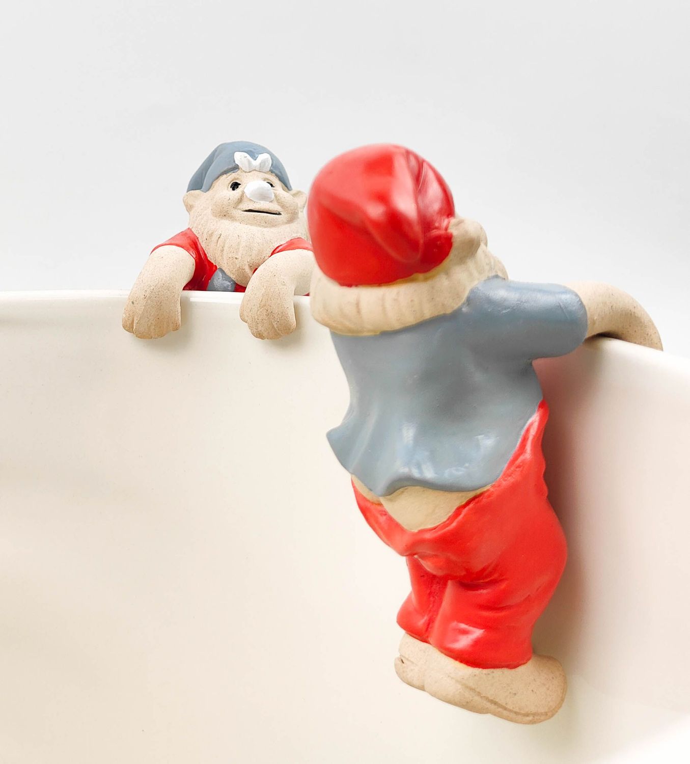 Gnome with Pants Down Pot Hanger BLUE Hat 10cm