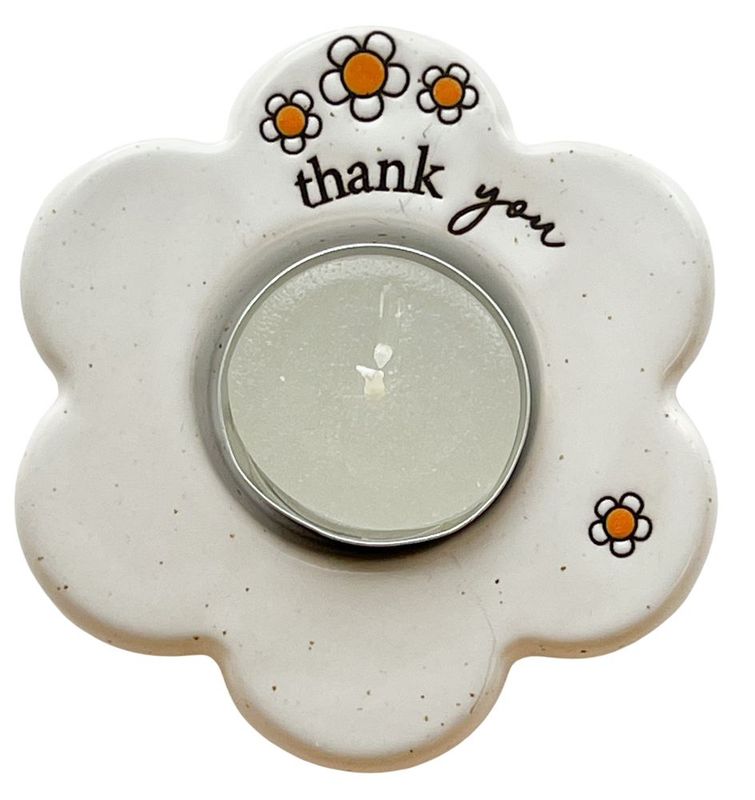 Thank you Daisy Tealight Holder White