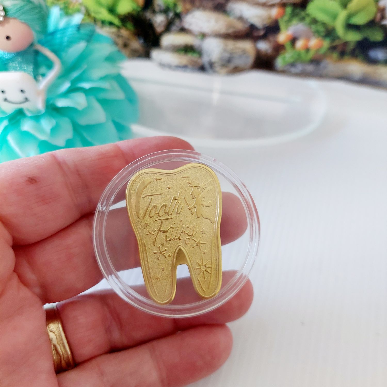 Tooth Fairy Metal Coin Tooth Shaped