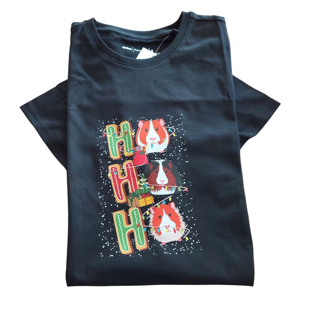 Guinea Pig T shirt - Ho HO HO - Size MEDIUM
