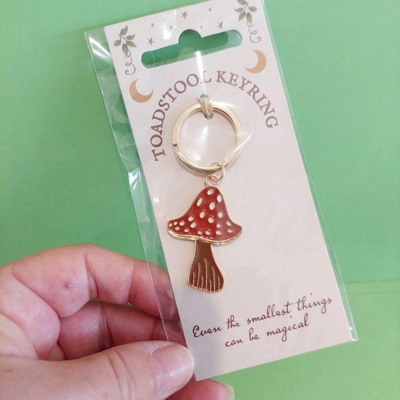 Red Toad Stool Enchanted Key Ring