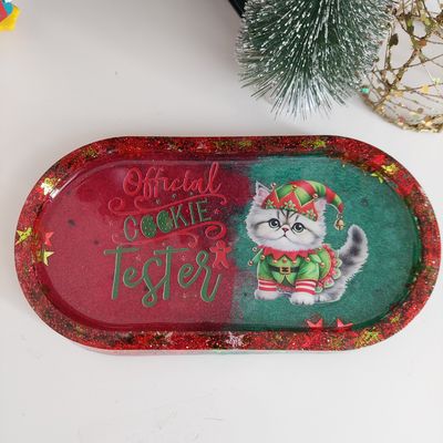 Official Cookie Tester - Christmas Cat,  Festive Feline themed tray.