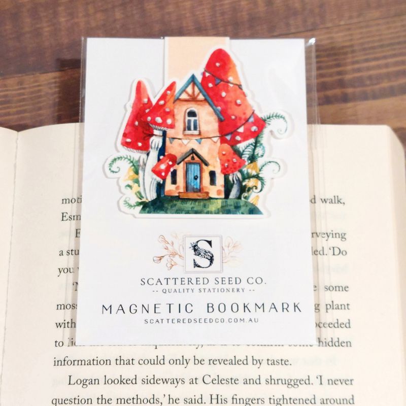 Mushroom House Magnetic Bookmark