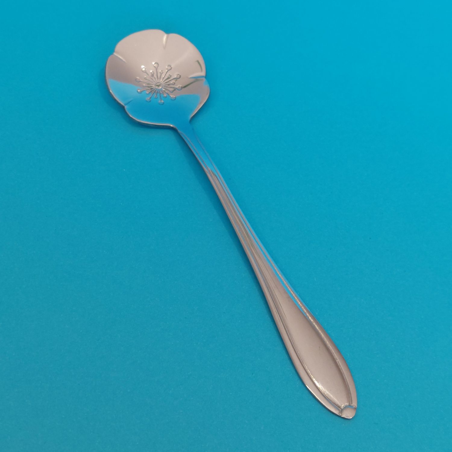 Silver Plate Round Dandelion Flower Spoon