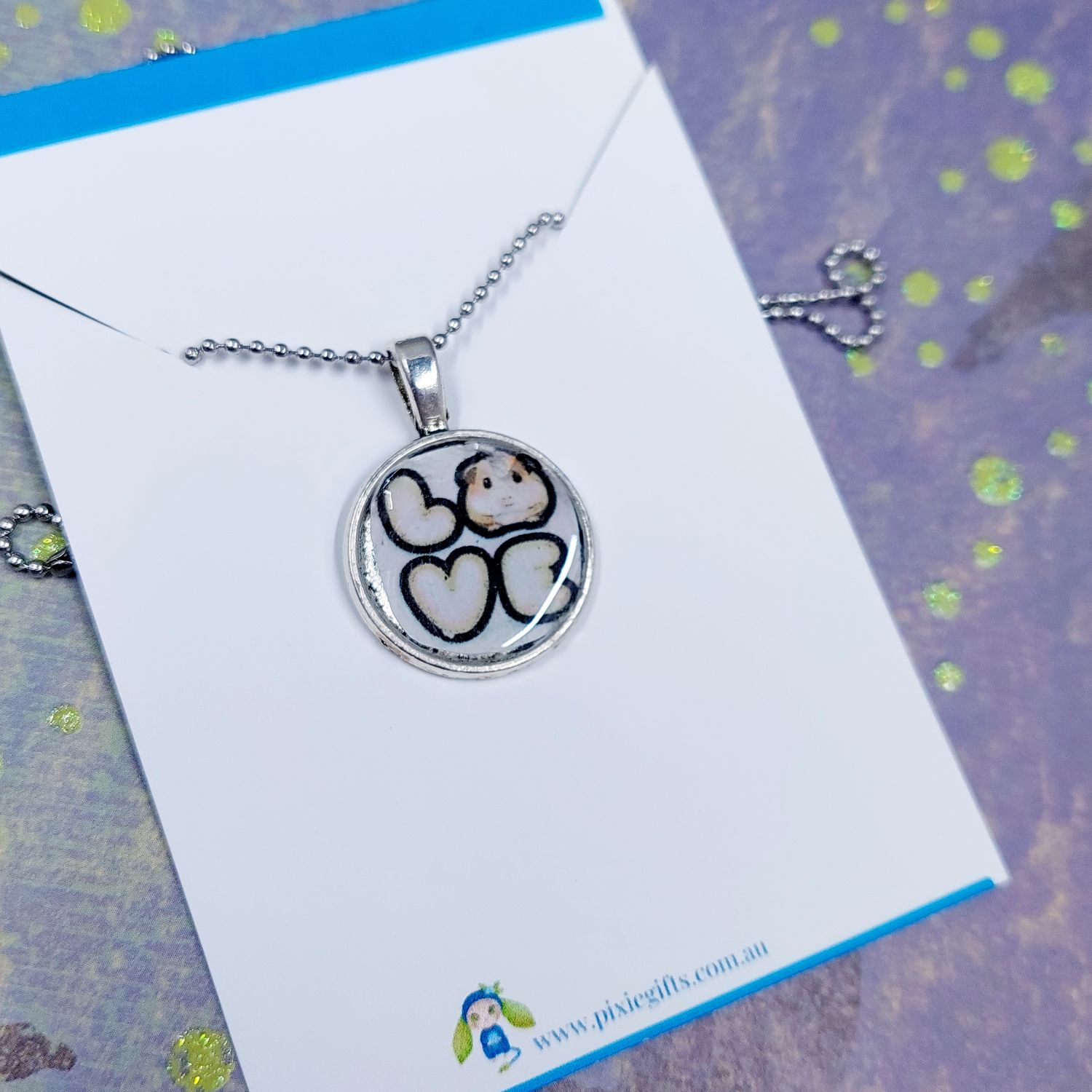 Love Guinea Pigs Necklace white