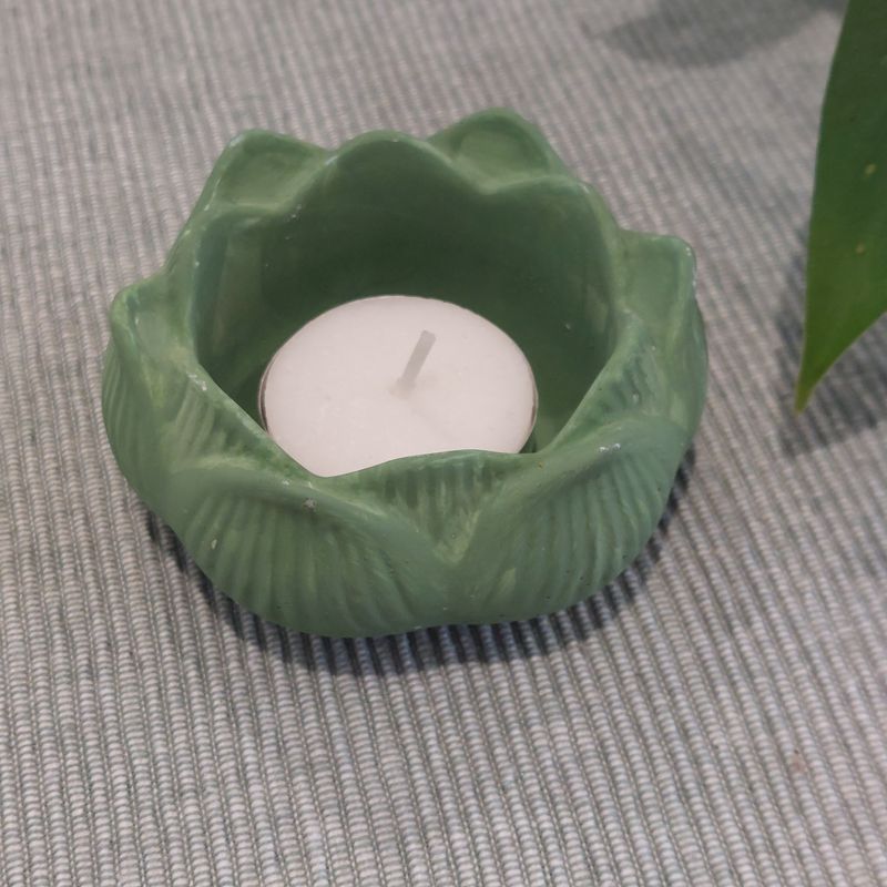 Lotus Flower Green Tea Light Holder