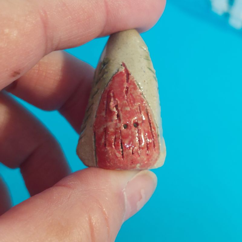 Mini Ceramic Fairy House Vase - Red