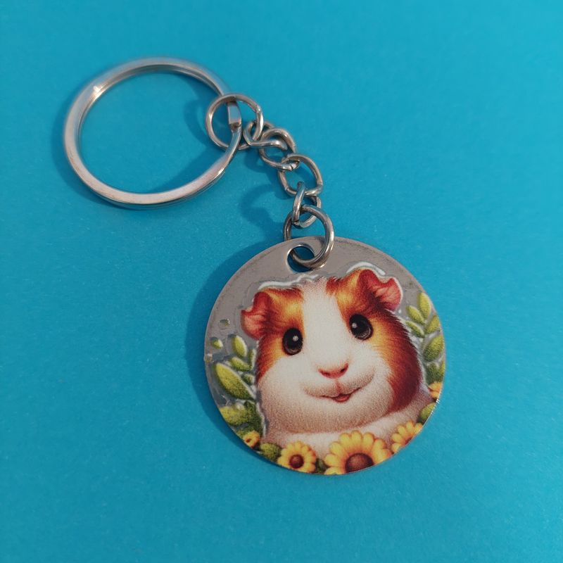 Metal Guinea Pig Keyring