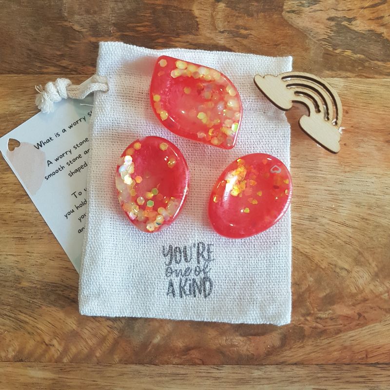 Worry Stones, Resin Fidget Stones Set, Pocket Rock Hug, Sensory tools, Affirmation Tool, Pocket Pal