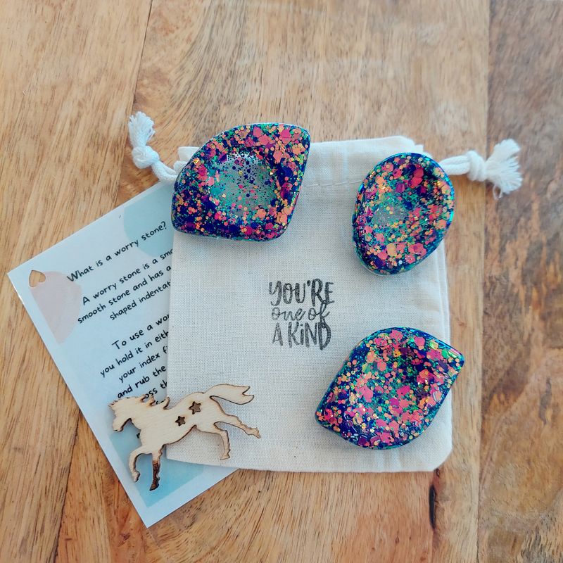 Worry Stones, Resin Fidget Stones Set, Pocket Rock Hug, Sensory tools, Affirmation Tool, Pocket Pal