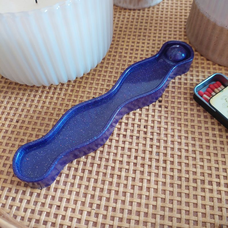 ​Resin Incense Stick Holder - Curve Purple