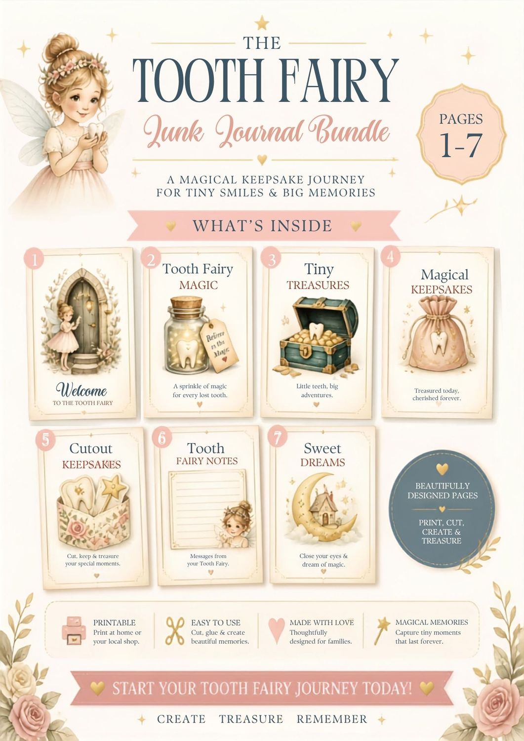 Tooth Fairy Magic - Journal Pages - Digital Download