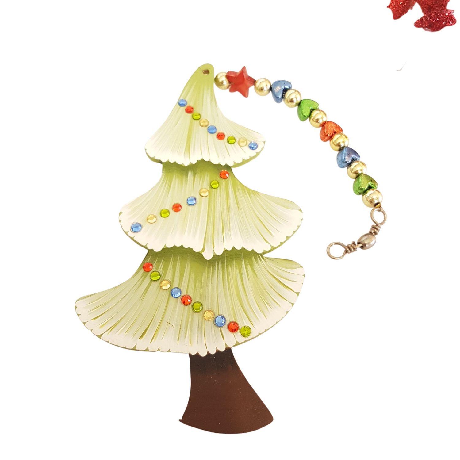 Hand-Painted Wooden Tree Ornament