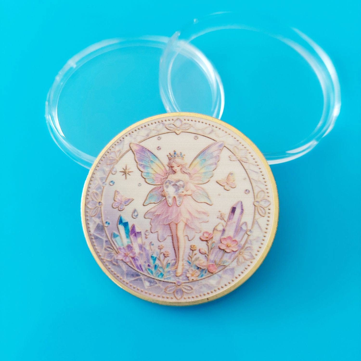Tooth Fairy Metal Coin Crystals