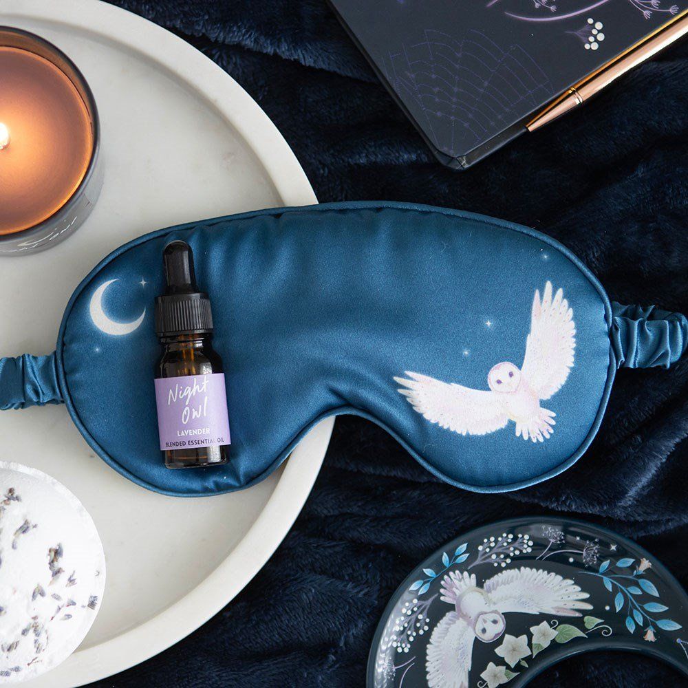Night Owl Sleep Mask and Lavender Essential Oil Gift Set