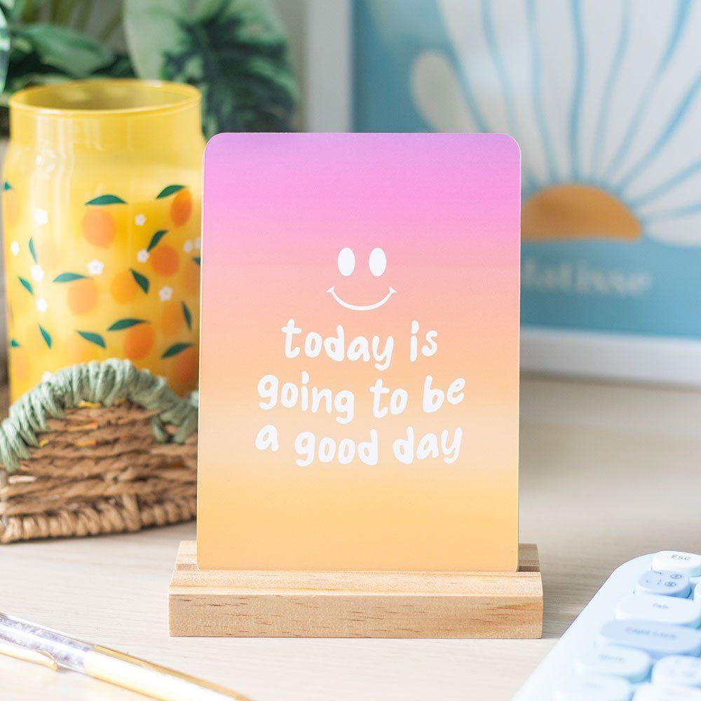 Mindful Moments Affirmation Cards with Wooden Stand Mindful Moments Affirmation Cards with Wooden Stand