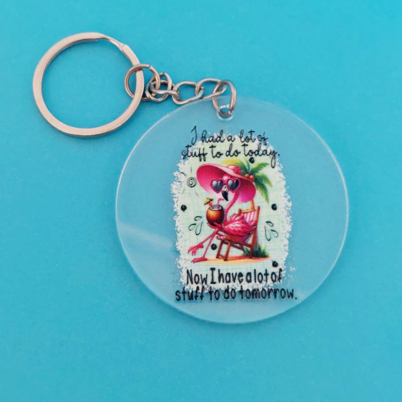 Acrylic Bird Keyring: "I had a lot of stuff to do" Quote