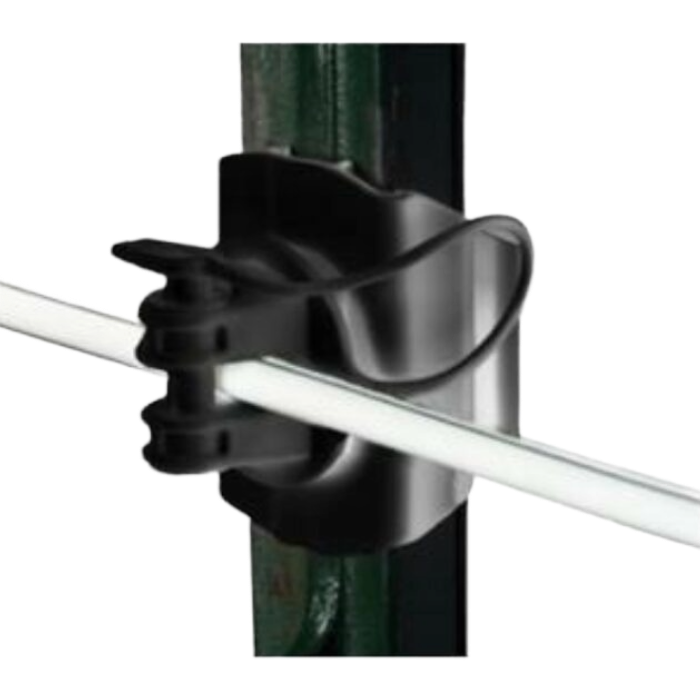 HD T-Post Wide Jaw Pinlock Insulator (Black)
