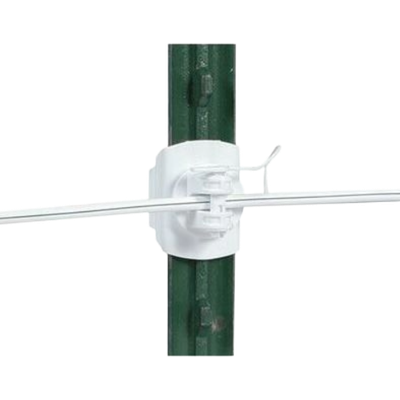 HD T-Post Wide Jaw Pinlock Insulator (White)