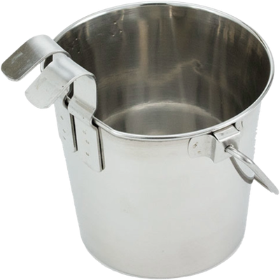 Stainless Steel Flat-Sided Pail With Hooks