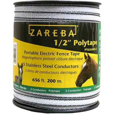 1/2" Zareba White Polytape 656'