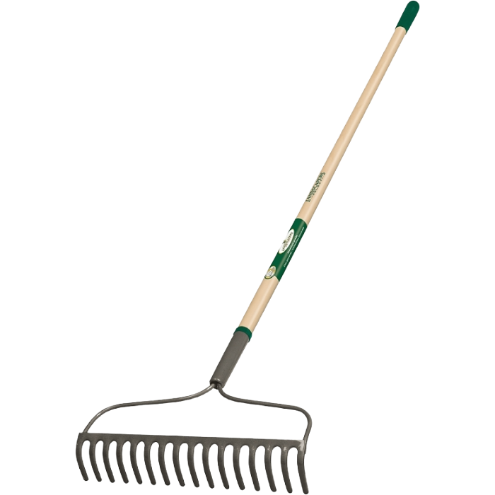 16" Steel Tine Head 60" Fiberglass Handle Bow Rake