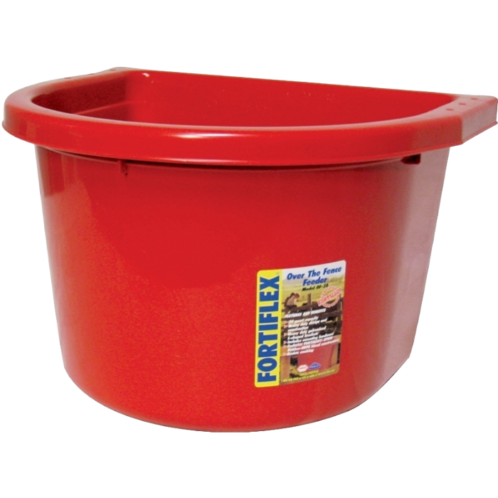 20 Qt Red Plastic Overfence Feeder