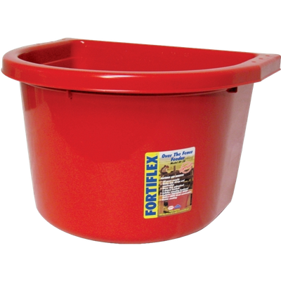 20 Qt Red Plastic Overfence Feeder