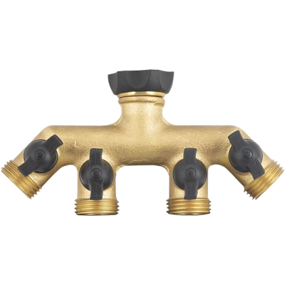 4-Port Manifold Hose End Brass