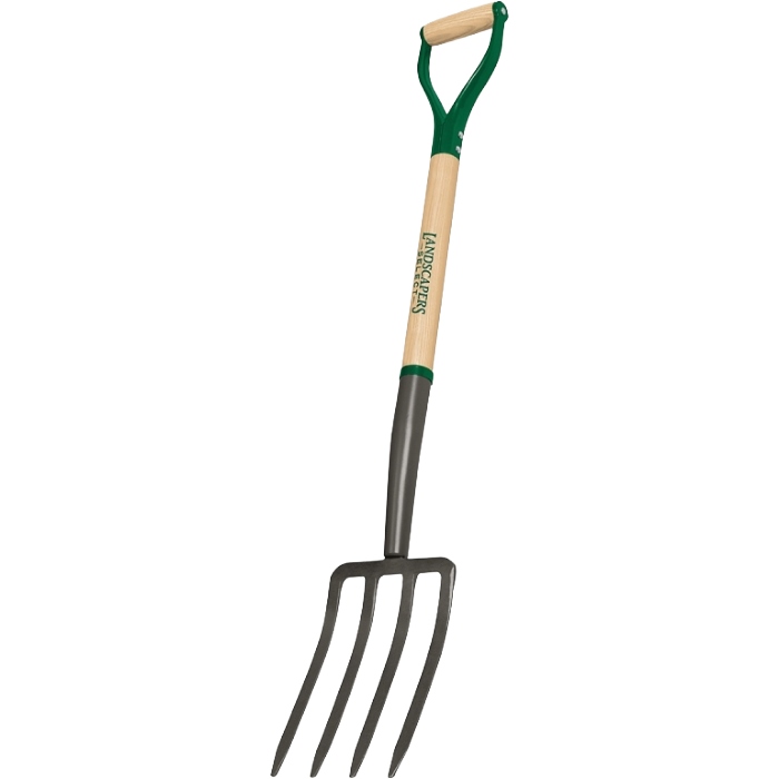 4-Tine Spading Fork Wood Handle