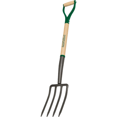 4-Tine Spading Fork Wood Handle