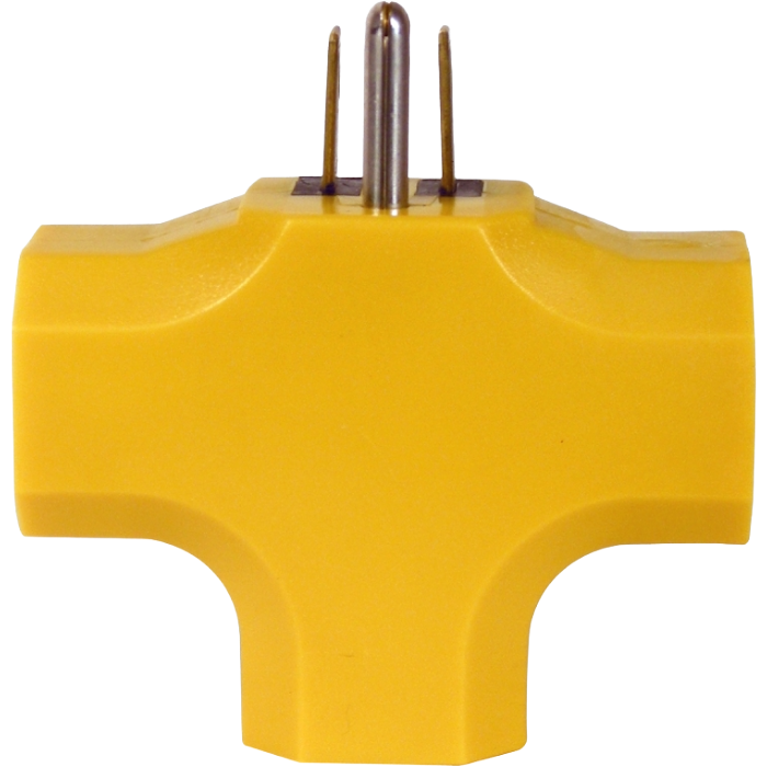 90 Degree Yellow Triple Tap Outlet
