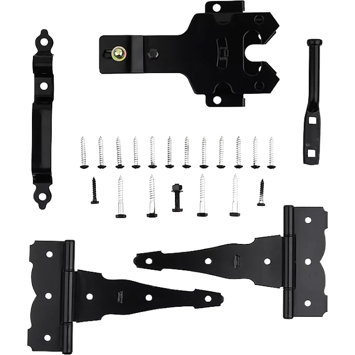 Black Deluxe Decorative Post Latch Kit