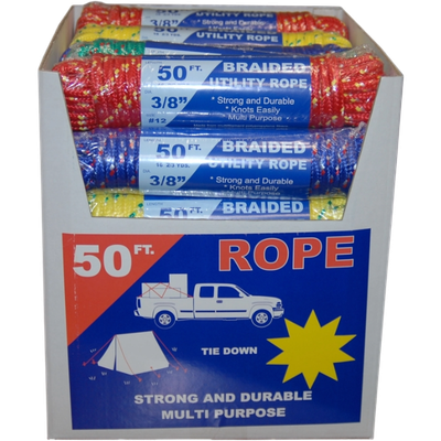 Braided Poly Rope - 3/8"X50'