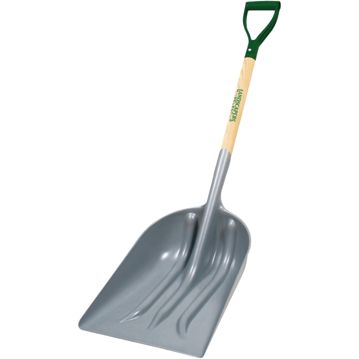 D-Grip Wood Handle Poly Scoop Shovel