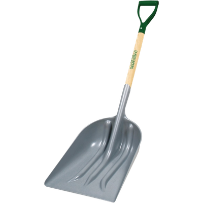 D-Grip Wood Handle Poly Scoop Shovel