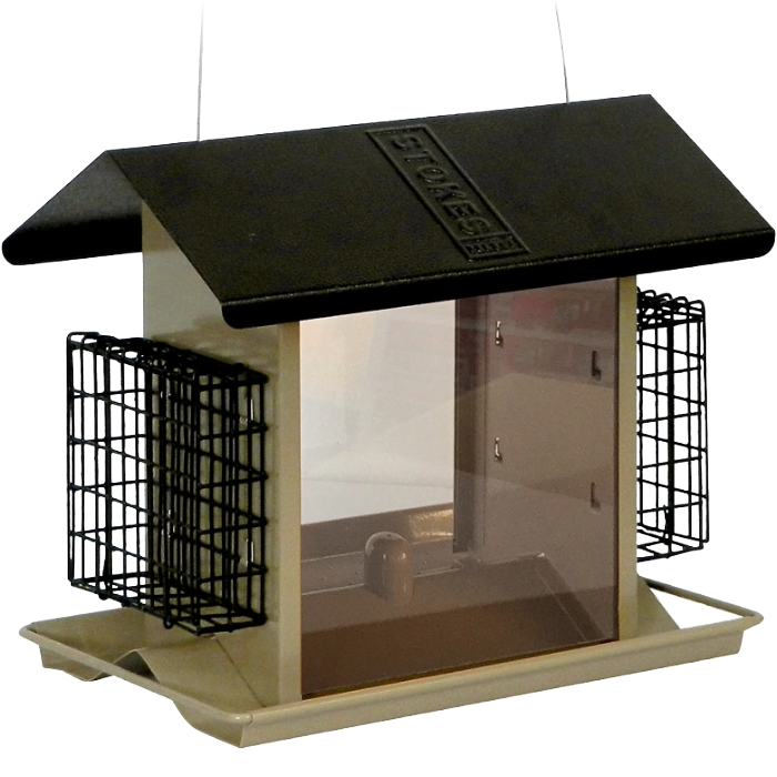 Metal/Plexiglass Bird Feeder w/Suet Holders