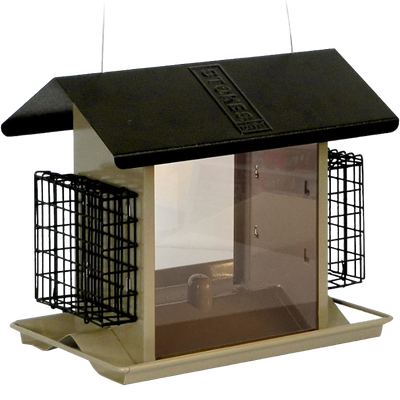 Metal/Plexiglass Bird Feeder w/Suet Holders