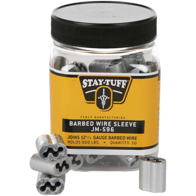 12.5 Gauge Barbed Wire Crimp Sleeve 50 Pk