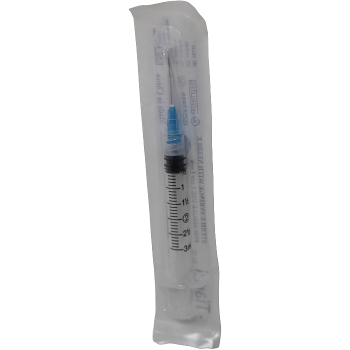 3ML Syringe W/23 GA 1" Needle