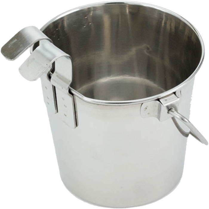 Stainless Steel Flat-Sided Pail With Hooks, Size: 1 Qt