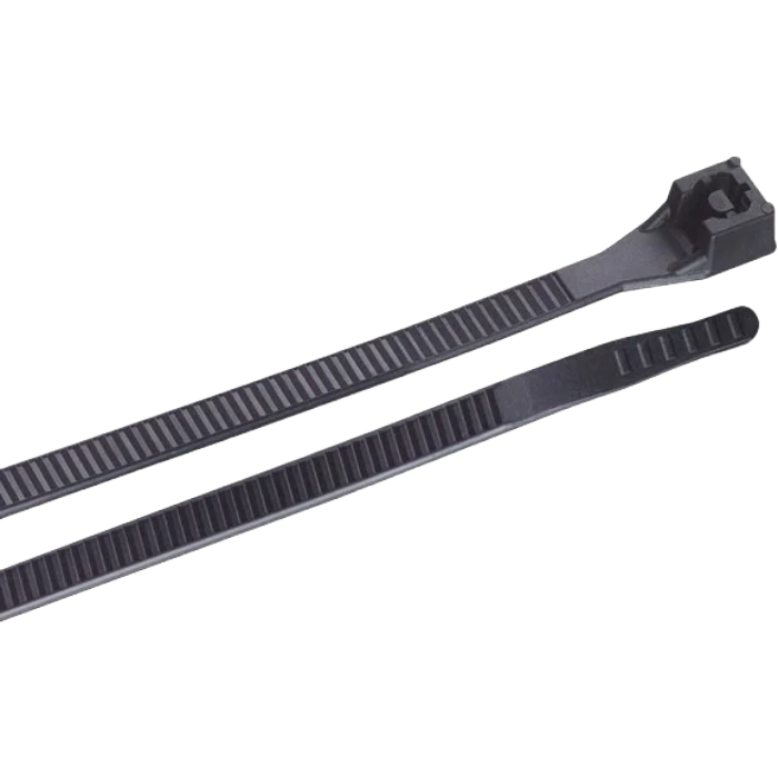 Black Double-Locking Cable Tie, Size: 8"