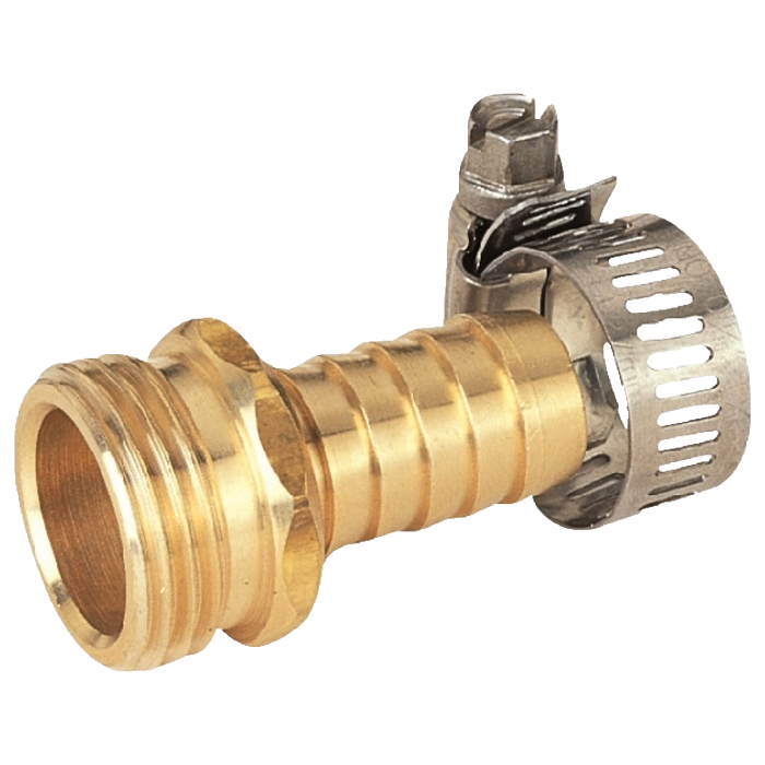 5/8 Brass Hose End Repair Coupling, Type: Male