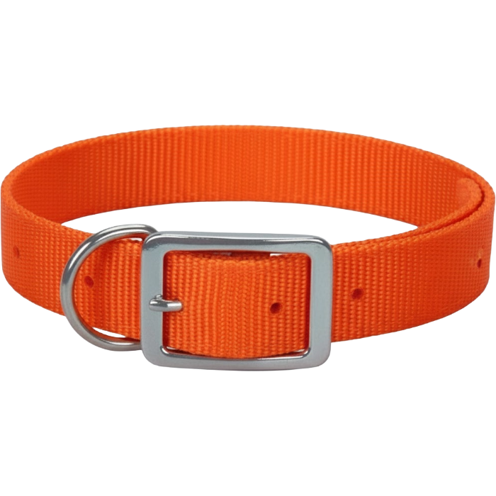 Orange Nylon Collar, Size: 1" X 14''-17"