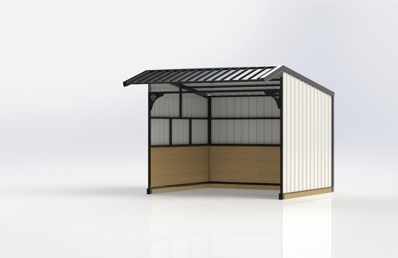Open Shelter W/Overhang, Size: 10'X10'