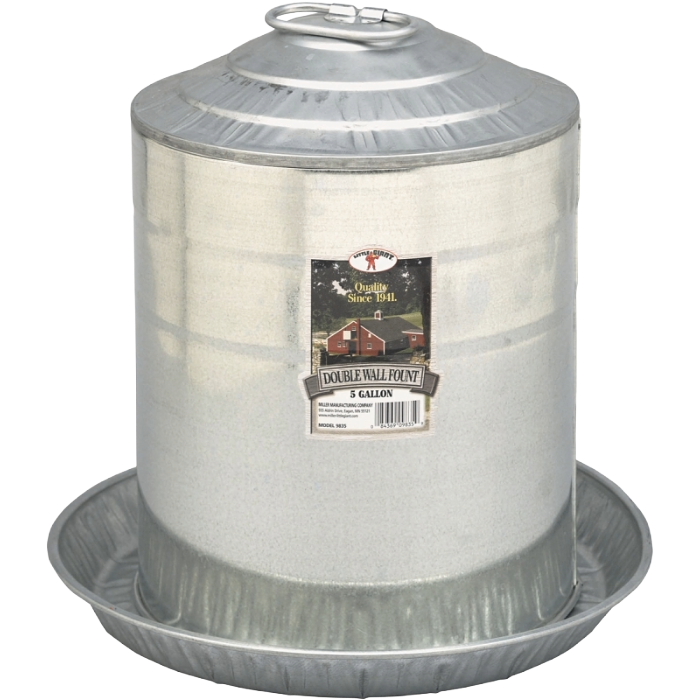 Galvanized Poultry Fountain, Size: 5 Gal